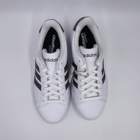 adidas Grand Court 2.0 White / Dark Brown Women's Shoes - Picture 5 of 8